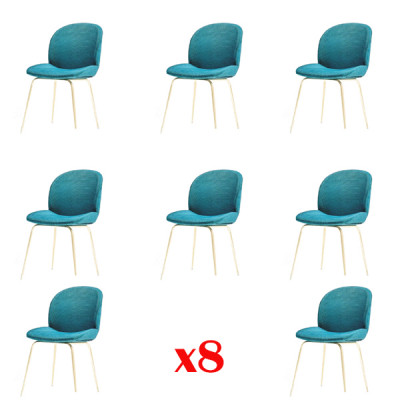 Ensemble de chaises design 8x Fauteuil Rembourrage textile Chaises en tissu Salle à manger neuf