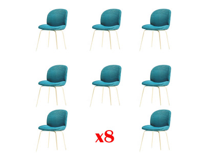 Ensemble de chaises design 8x Fauteuil Rembourrage textile Chaises en tissu Salle à manger neuf