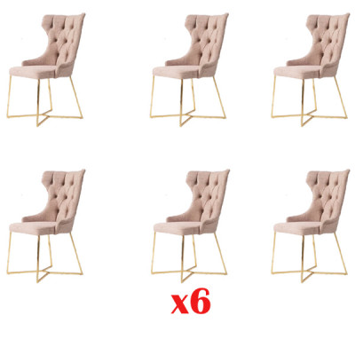 Chaise de salle à manger Lehn Industrie de la restauration 6 chaises de design Set d'assises rembourrées Chesterfield