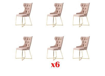Chaise de salle à manger Lehn Industrie de la restauration 6 chaises de design Set d'assises rembourrées Chesterfield