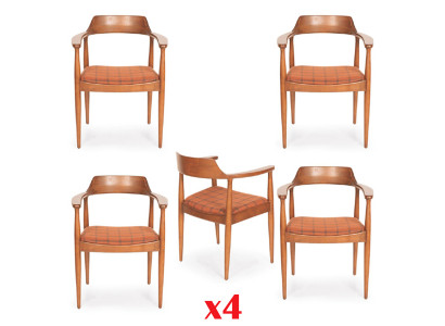 Salle à manger Groupe Chaise Suite 4x Chaises Assise Rembourrage Bois Massif