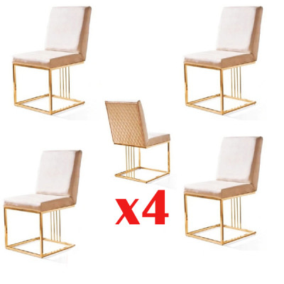 Ensemble de chaises design 4x fauteuil Chaises en textile Tissu Salle à manger Nouvelle tapisserie