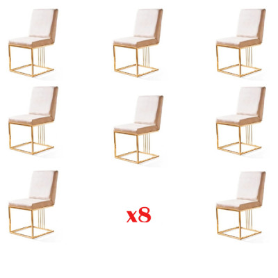 Conception 8x Chaises Groupe Ensemble Rembourrage Gastro nouvelle Salle à manger Chaise Suite Fauteuil