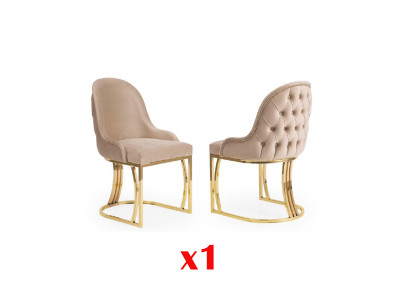 Chaises de salle à manger en bois Chaise de luxe beige Style italien du salon