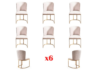 Chaise salle à manger Designer Chaises nouvel ensemble 6x Tissu Chaise en bois massif