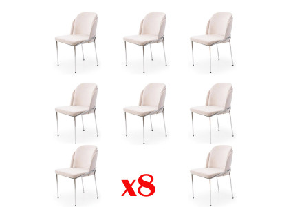 Ensemble de chaises de luxe de style italien pour salle à manger, comprenant 8 chaises et un fauteuil.