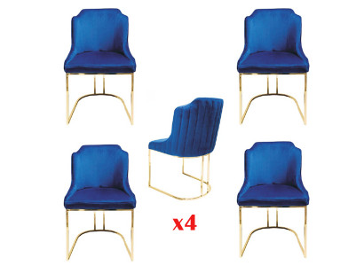 Ensemble de salle à manger avec 4 chaises au design moderne et rembourrage neuf.