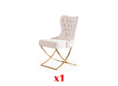 Salle à manger Chaise Fauteuil 1 Place Acier inoxydable Design de mobilier de luxe moderne