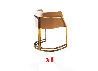 Chaise 1x de luxe Chaise de salle à manger Fauteuil de salon Fauteuil de salon Chaise rembourrée