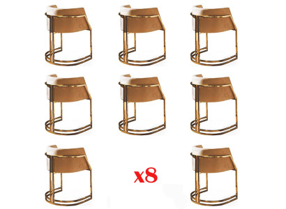Chaise design Fauteuil en textile Chaises rembourrées Ensemble de 8 chaises de salle à manger pour la restauration