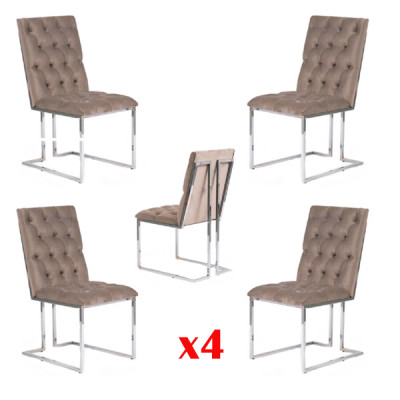 Salle à manger Chaises Textile Groupe Suite 4x Ensemble de chaises Fauteuil Suite