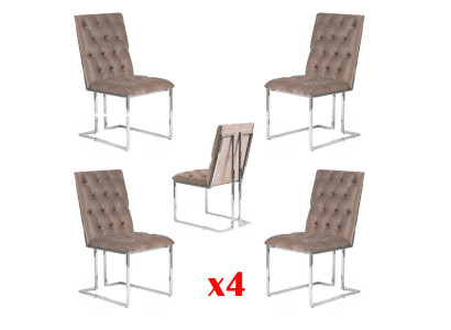 Salle à manger Chaises Textile Groupe Suite 4x Ensemble de chaises Fauteuil Suite