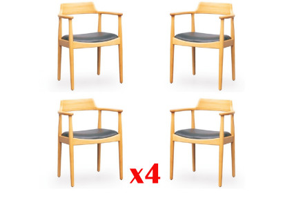 Salle à manger Chaises Design en bois Fauteuil Rembourrage Jeu de 4 chaises Chaise Groupes textiles
