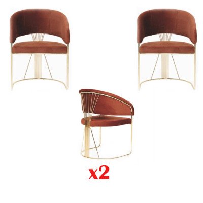 Suite Cuisine Salon Salle à manger Set Chaise de designer Set 2x Chaises