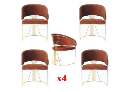 Groupe de chaise de salle à manger en tissu Lehn de restaurant 4 chaises assorties