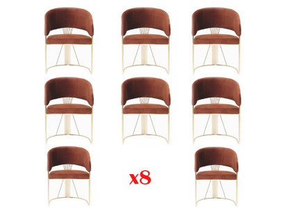 Ensemble de salle à manger Suite 8 chaises en tissu Rembourrage Ensemble de chaises de groupe