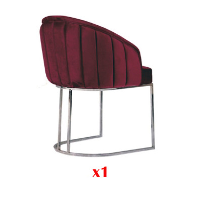 Chaise de fauteuil moderne 1x Chaise de salle à manger TV Lounge Chaise rembourrée en textile