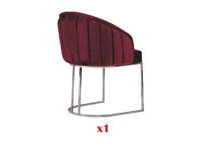 Chaise de fauteuil moderne 1x Chaise de salle à manger TV Lounge Chaise rembourrée en textile