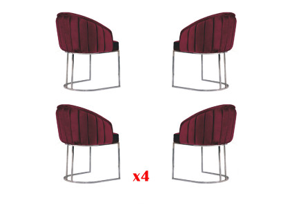 Salle à manger 4 x Chaise Design siège rembourré Chaises Suite Fauteuil Salon