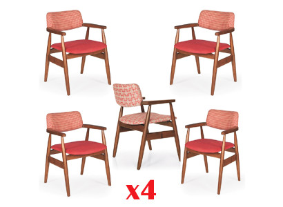 Chaises de cuisine, chaises de télévision, chaise de salle à manger 4x, chaise rembourrée en textile.