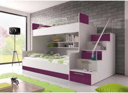 Lits superposés violets Lits superposés Chambre d'enfant Lits Lit mezzanine Brillant Meubles