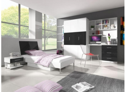 Chambre d'enfants ensemble de 2 pièces lit mezzanine armoire brillant chambre de jeunes nouveaux meubles