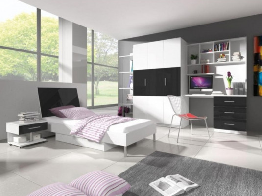 Le bureau noir Table Bureau Chambre enfant Chambre de jeunes Tableaux nouveaux haute brillance