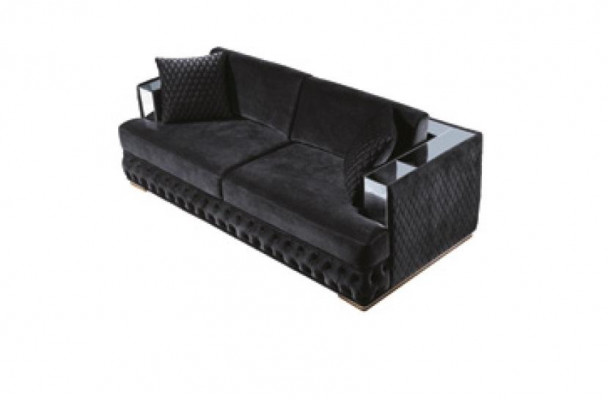 Ensemble de canapés de luxe Chesterfield en tissu pour 3+3+1 personnes.