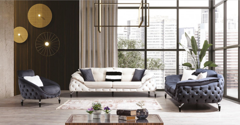 Chesterfield Fauteuil 1 Place Noir Salon de Luxe Design