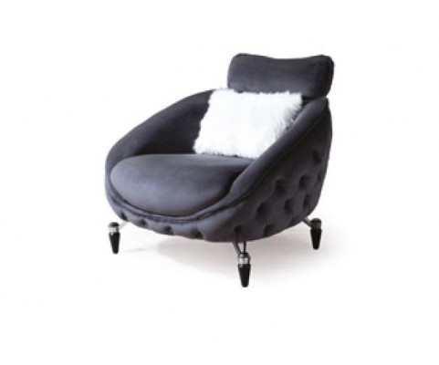 Chesterfield Fauteuil 1 Place Noir Salon de Luxe Design