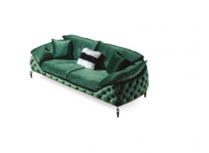 Canapé Chesterfield vert en tissu, canapé en tissu, mobilier de luxe, ameublement canapés sofa.