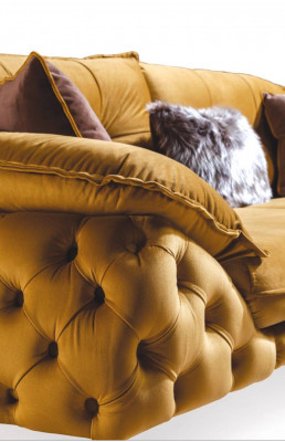 Canapé trois places Chesterfield Rembourrage Canapés en tissu Canapé en cuir Mobilier neuf