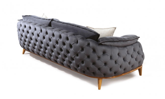 Trois canapé Chesterfield trois places Revêtement Canapé en tissu en cuir neuf