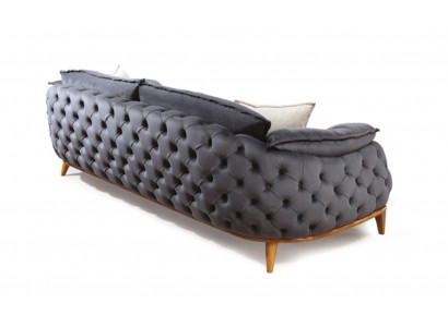 Trois canapé Chesterfield trois places Revêtement Canapé en tissu en cuir neuf