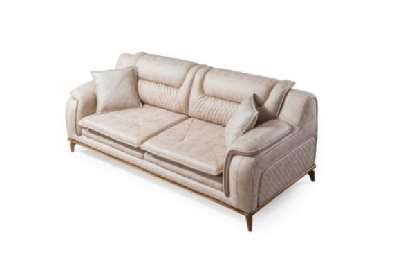 Ensemble de canapé 3+3+1 places Fauteuil bleu Canapé en cuir de luxe Style occidental de meubles de canapé
