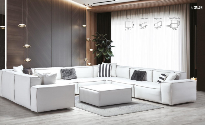 Tabouret Blanc Salon Meubles Élégants Design de Luxe Style Italien