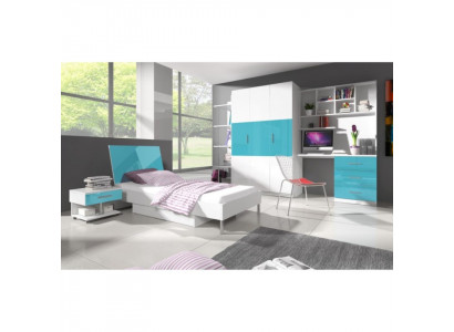 Chambre d'enfants design Chambre de jeunes Chambre Table Lit Commode Armoire 5 pièces