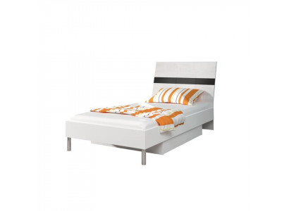 Lits en bois Design Lit simple en haute brillance Lit simple Chambre d'enfant Lit garçon noir