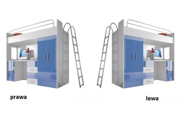 Lit superposé double violet en bois Lit superposé filles Laqué avec bureau Armoire