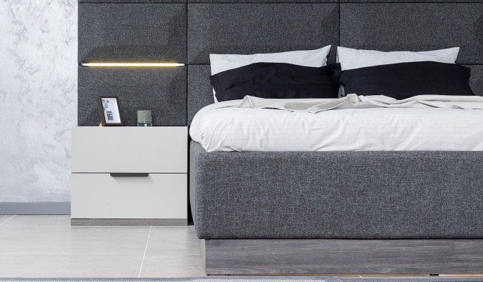Ensemble complet de meubles de chambre à coucher Lit 2x Table de chevet Coiffeuse Miroir 5pcs nouveau