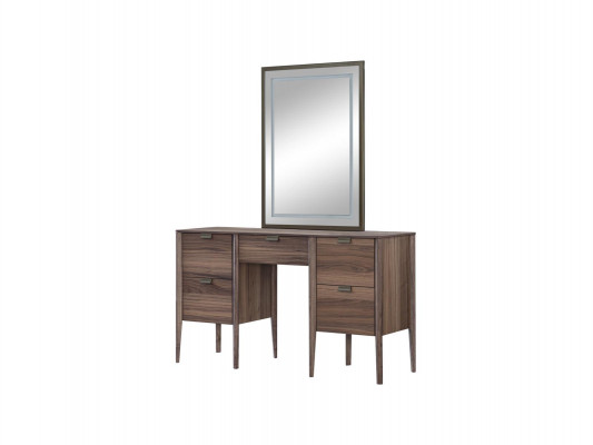 Chambre Armoire en verre Table de chevet Commode Tabouret Ensemble complet 6 pièces en bois