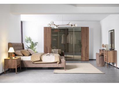 Armoire xxl Marron haute Armoires de chambre Vitrine en verre Bois moderne neuf