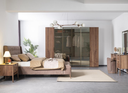 Armoire xxl Marron haute Armoires de chambre Vitrine en verre Bois moderne neuf