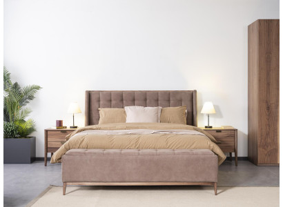 Conception de lit Lit double Lits de luxe Rembourrage Mobilier de chambre nouveau matériau Bois