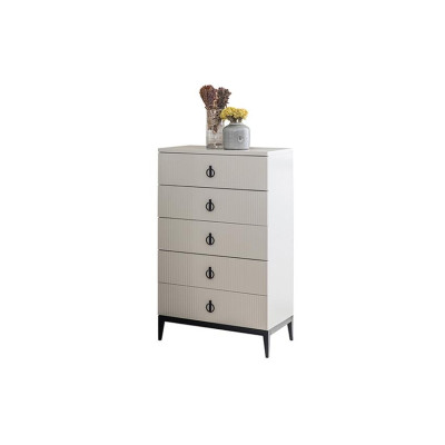 Ensemble de chambre gris clair Meuble complet Lit Armoire Tables de chevet 7 pièces