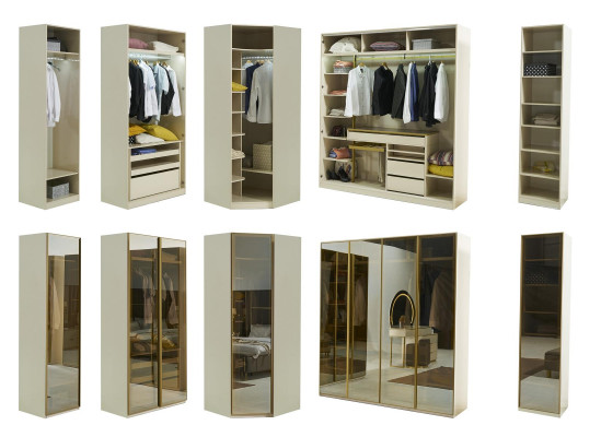 Meuble pour dressing armoire avec portes teintées en verre Armoire d'angle