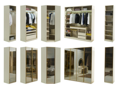Meuble pour dressing armoire avec portes teintées en verre Armoire d'angle
