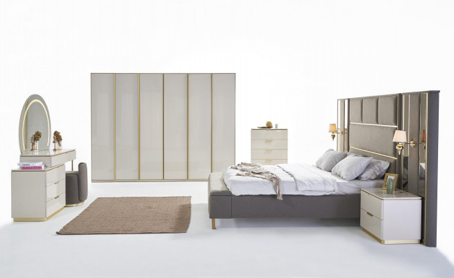 Chambre consoles Table de chevet Ensemble de 2 tables de chevet Mobilier de luxe pour hôtel Beige neuf