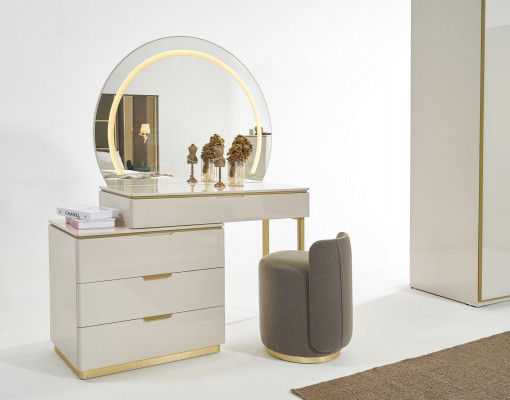 Coiffeuse Ensemble Console Miroir Mobilier de chambre Design Ensemble de tabouret neuf