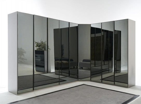 Armoire d'angle pour miroir de salle de bains Armoire de luxe en verre pour rangement de chambre